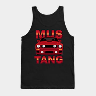 Red Mus Tang American Muscle Vehicle 2009 GT Tank Top